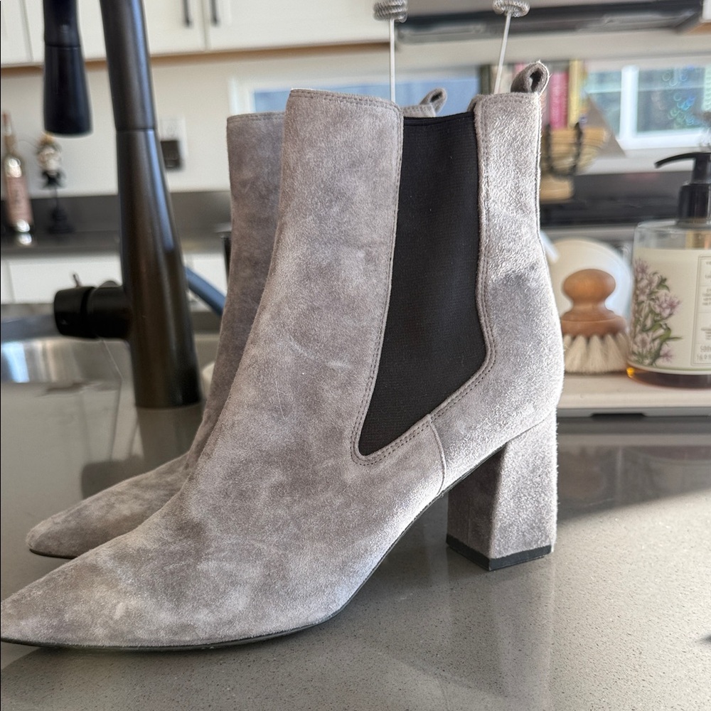 Marc Fisher Gray Suede Ankle Booties